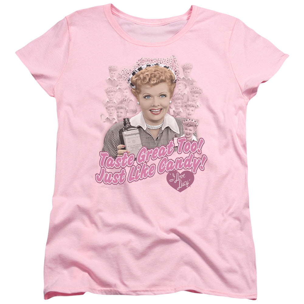 I Love Lucy Tastes Like Candy Womens T Shirt Pink Officially Licensed