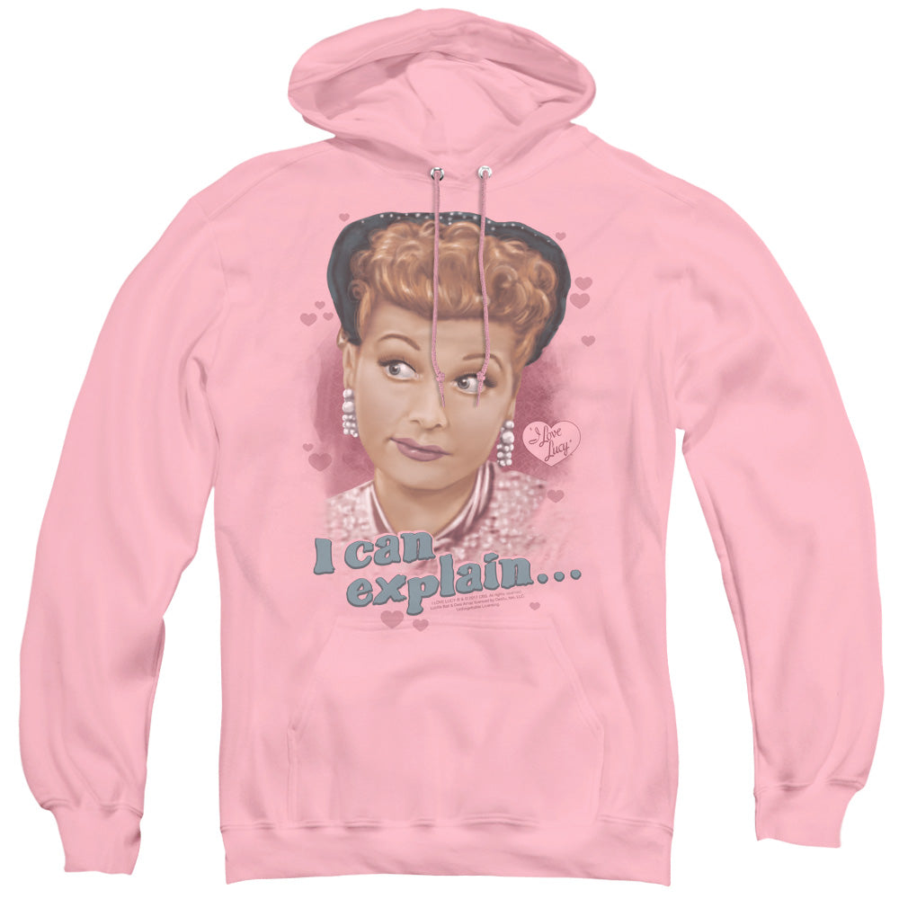 I Love Lucy I Can Explain Mens Hoodie Pink Officially Licensed