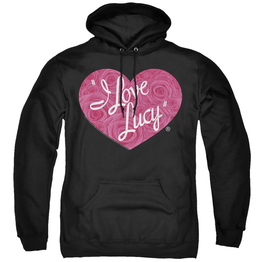 I Love Lucy Floral Logo Mens Hoodie Black Officially Licensed