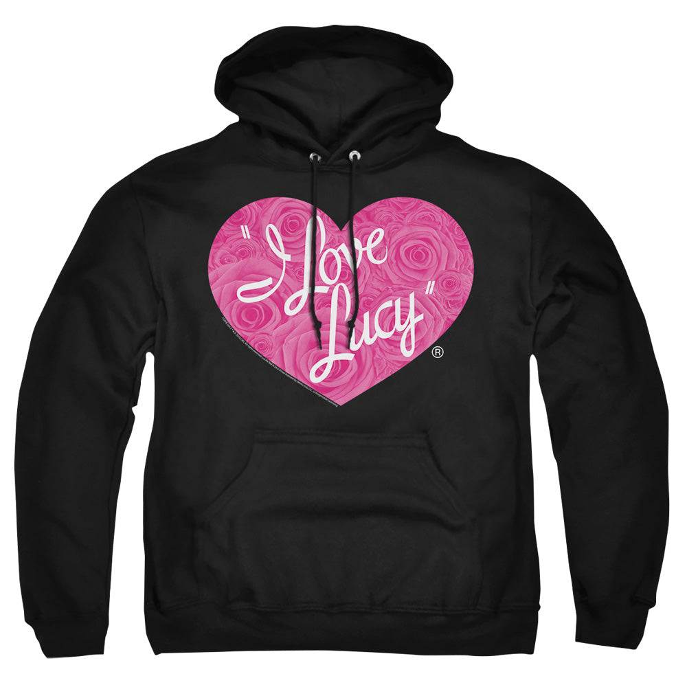 I Love Lucy Floral Logo Mens Hoodie Black Officially Licensed