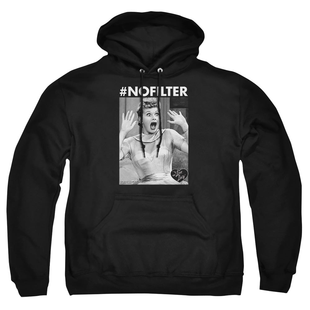 I Love Lucy No Filter Mens Hoodie Black Officially Licensed