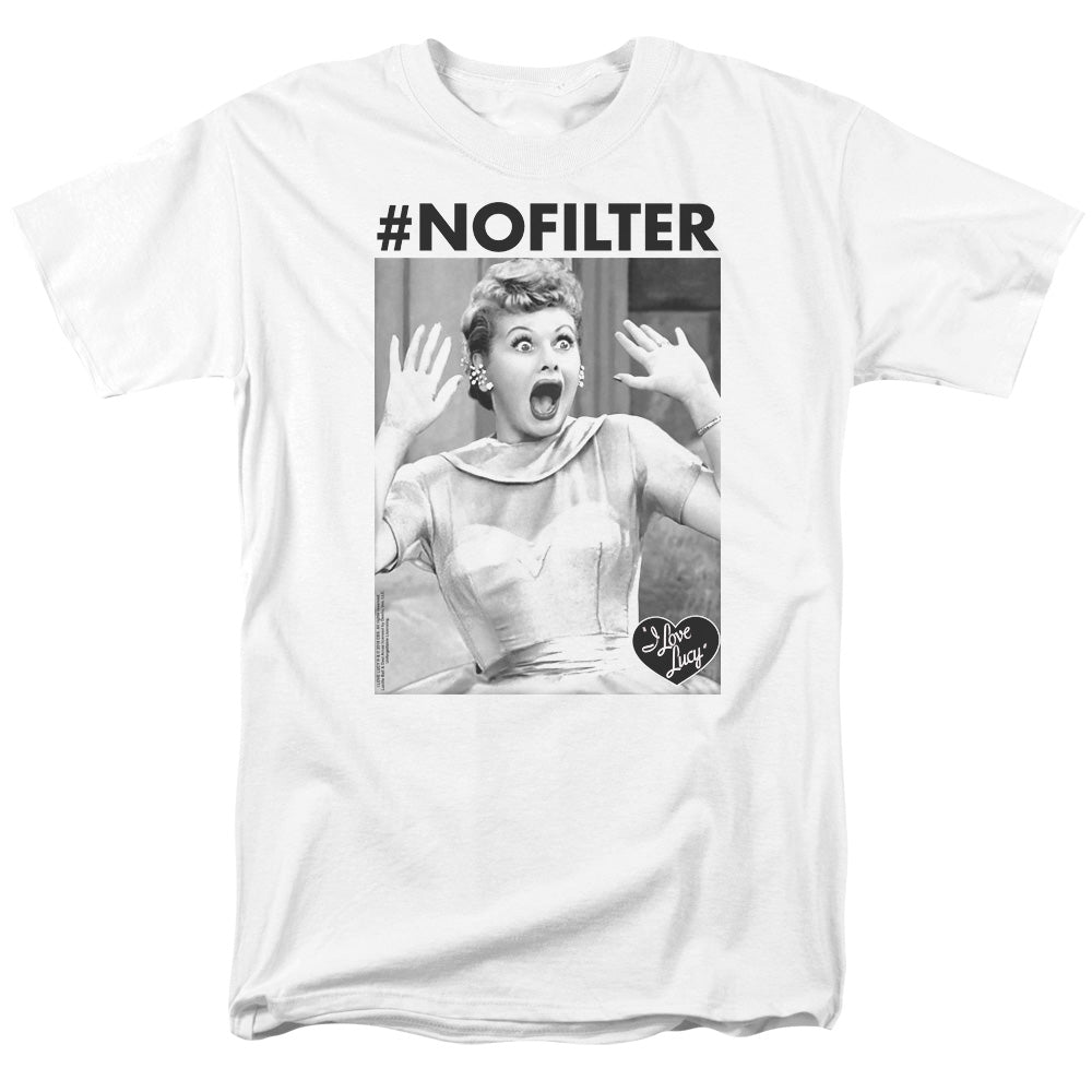 I Love Lucy No Filter Mens T Shirt White Officially Licensed
