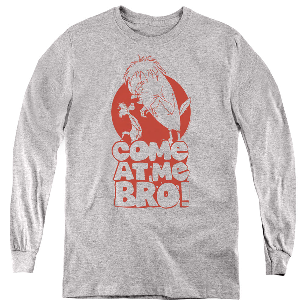 Looney Tunes Come at Me Long Sleeve Kids Youth T Shirt Athletic Heather Officially Licensed