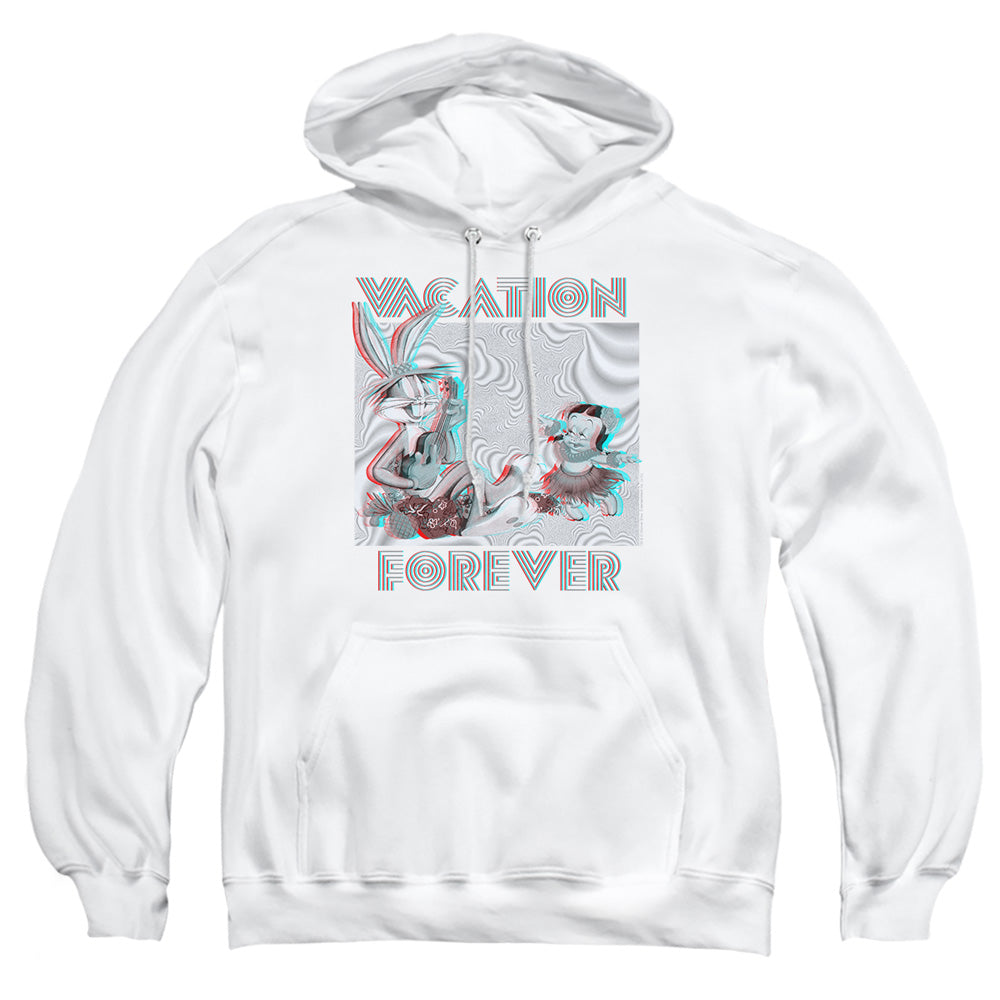 Looney Tunes Vacation Forever Mens Hoodie White Officially Licensed