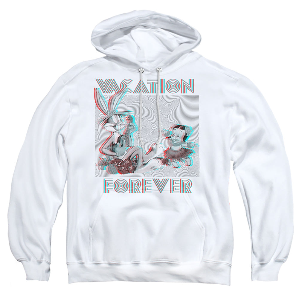 Looney Tunes Vacation Forever Mens Hoodie White Officially Licensed