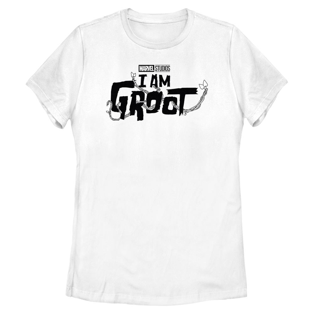 Marvel Groot Black Logo Womens T Shirt