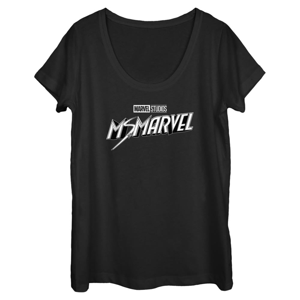 Marvel Black and White Womens Scoop Neck T Shirt