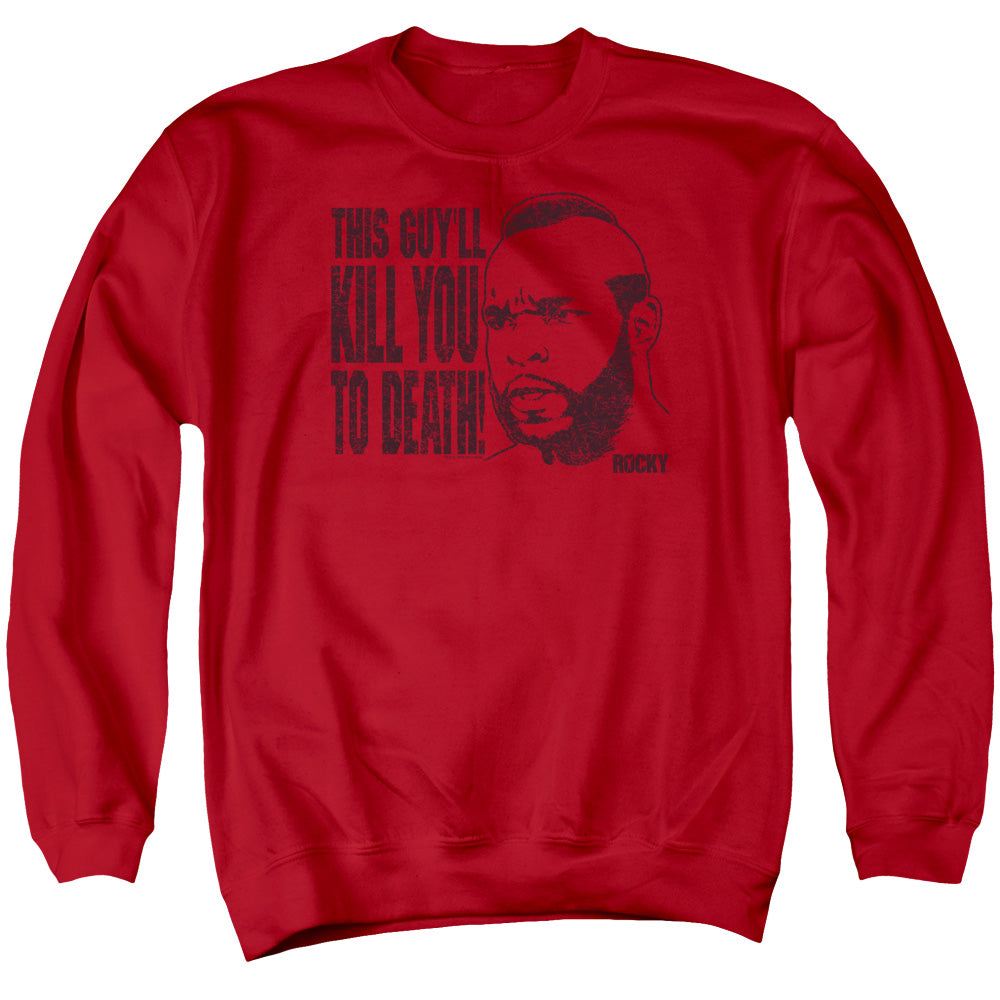 Rocky Iii Kill You To Death Mens Crewneck Sweatshirt Red Officially Licensed