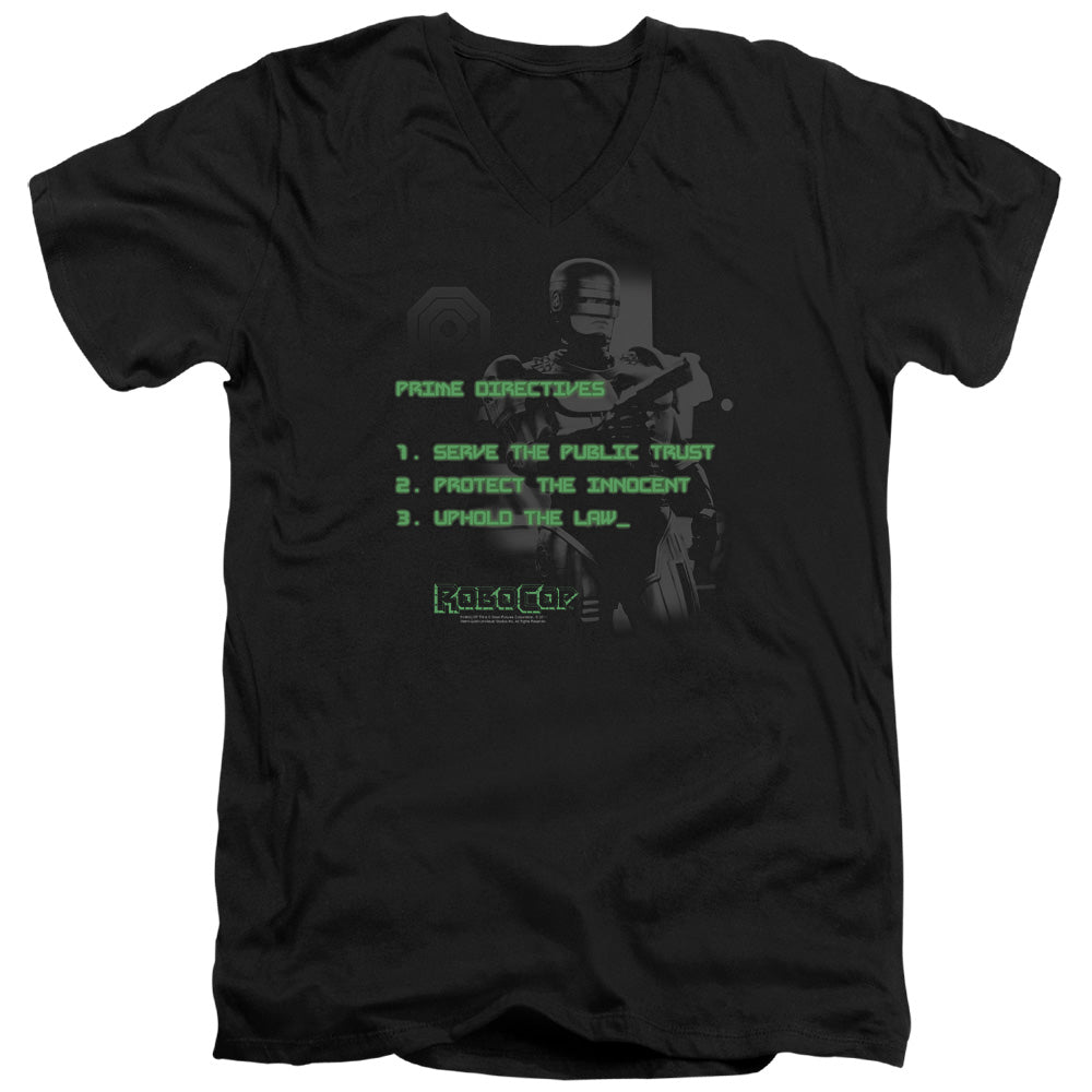 Robocop Prime Directives Mens Slim Fit V-Neck T Shirt Black Officially Licensed