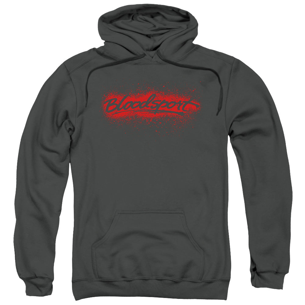 Bloodsport Blood Splatter Mens Hoodie Charcoal Officially Licensed
