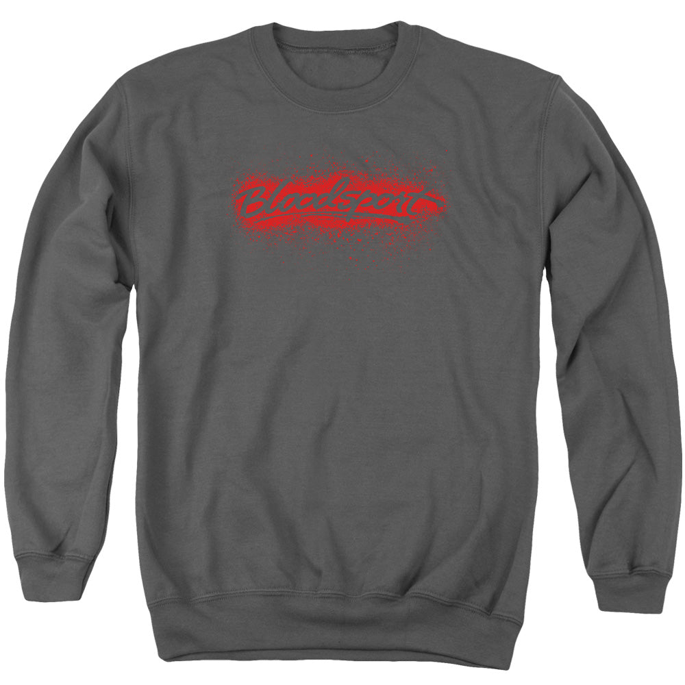 Bloodsport Blood Splatter Mens Crewneck Sweatshirt Charcoal Officially Licensed