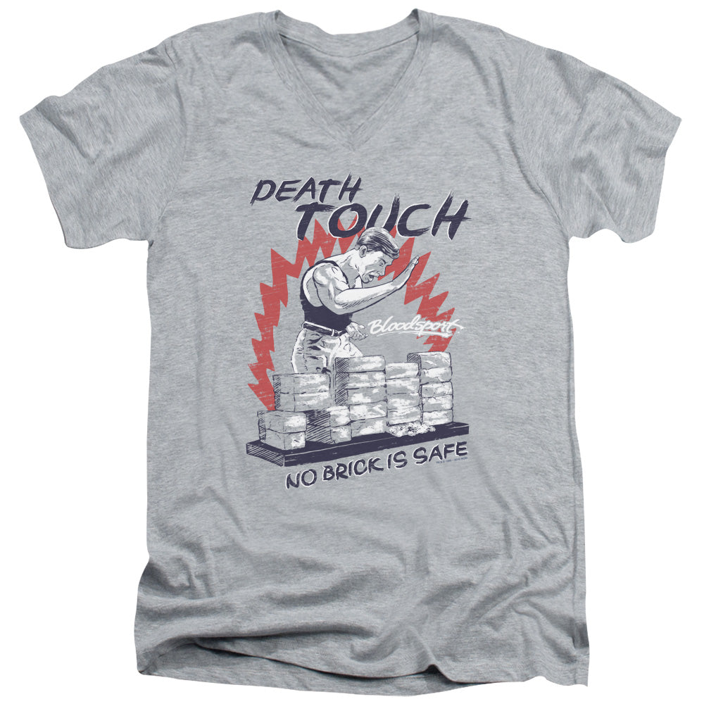 Bloodsport Death Touch Mens Slim Fit V-Neck T Shirt Athletic Heather Officially Licensed