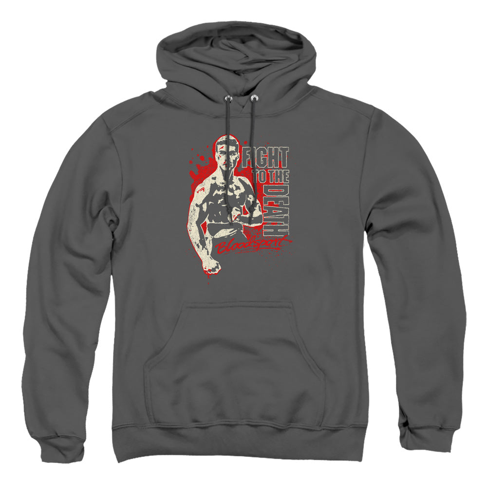 Bloodsport To The Death Mens Hoodie Charcoal Officially Licensed