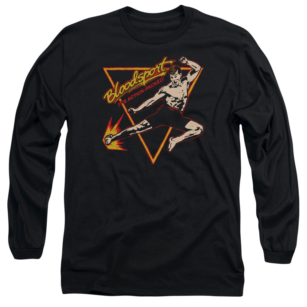 Bloodsport Action Packed Mens Long Sleeve Shirt Black Officially Licensed Officially Licensed