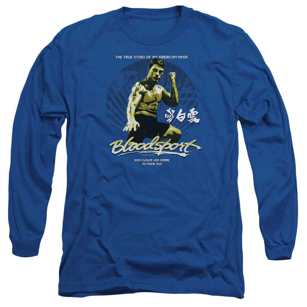 Bloodsport American Ninja Mens Long Sleeve Shirt Royal Blue Officially Licensed