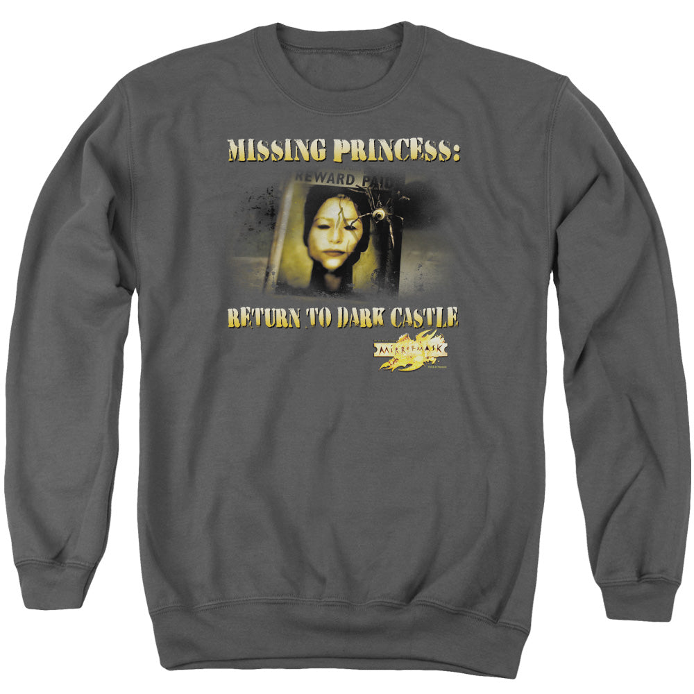 Mirrormask Missing Princess Mens Crewneck Sweatshirt Charcoal Officially Licensed