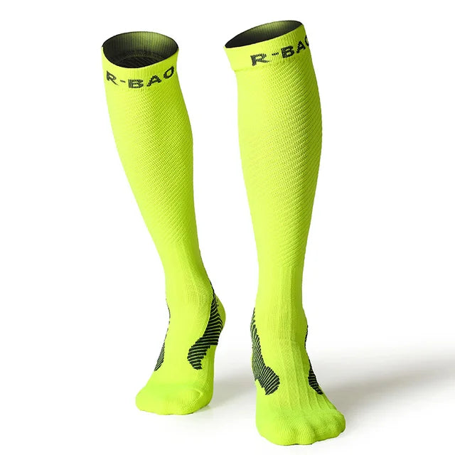 Men/Women Leg Support Stretch Sport Socks Compression Knee High Socks High-quality Runing Marathon Cycling Sock