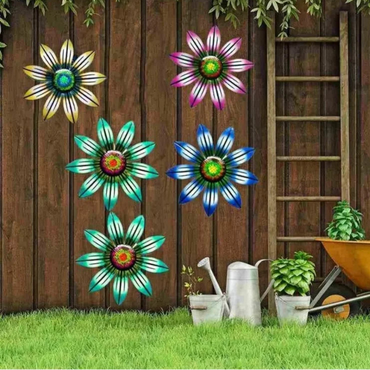Metal Flower Wall Decoration Wall Art Hanging Decoration Home Garden Garden Outdoor Decoration (4 Colors Optional) - THOOBO!