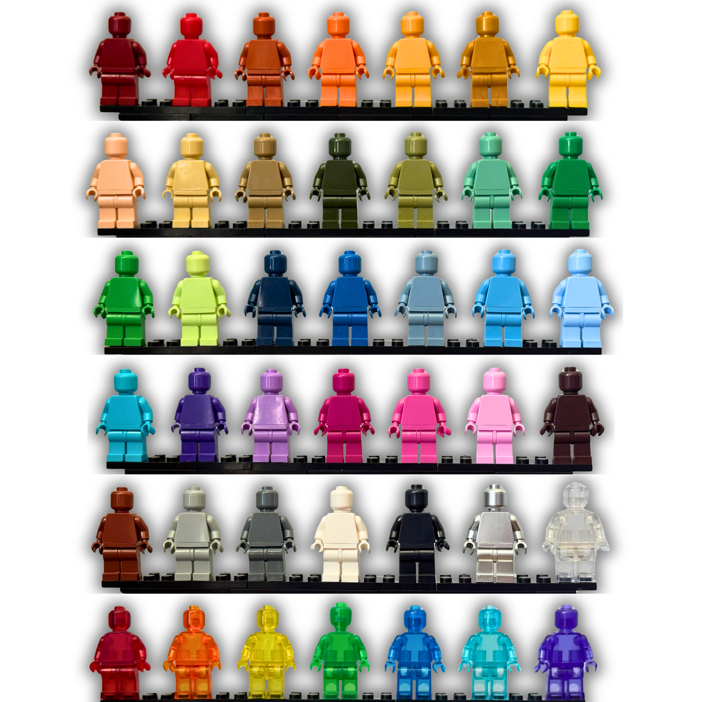 Monochrome Custom Minifigures – 50+ Vibrant Colors!