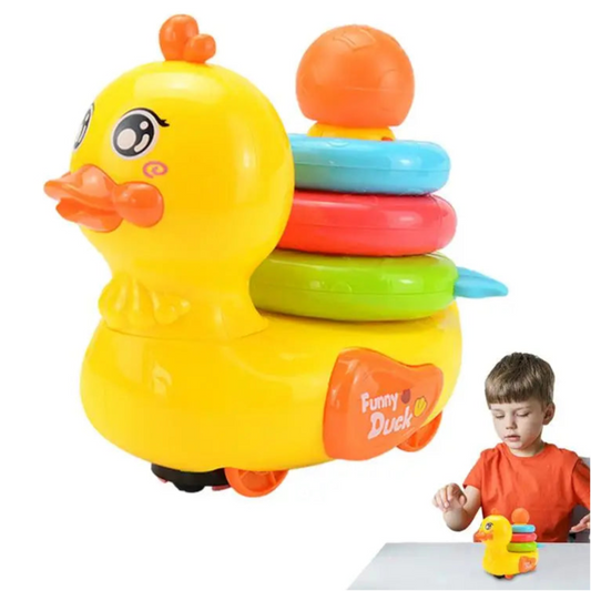Moving Duck Toys Electric Duck Teether Ring Colorful Interactive Electric Children Toy With Music And Lights For Home - THOOBO!