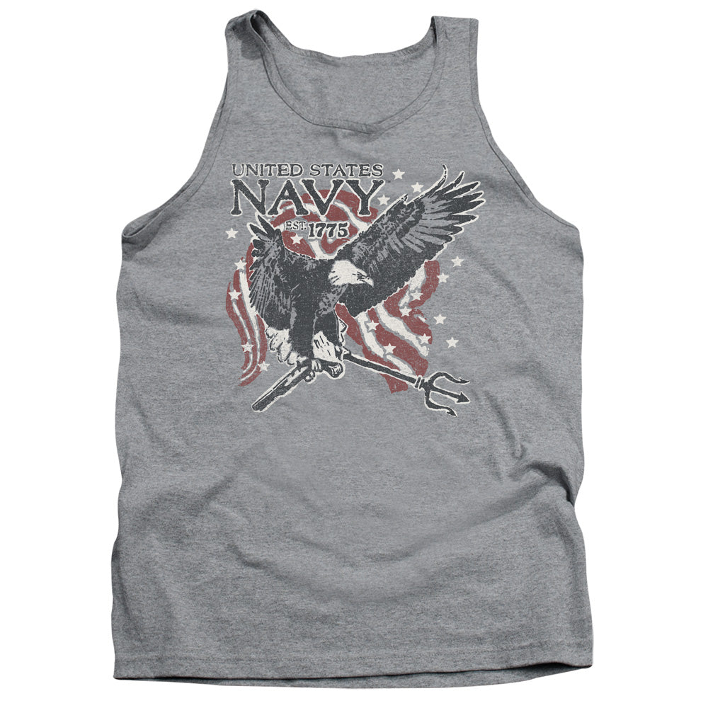 Navy Trident Mens Tank Top Shirt Athletic Heather Officially Licensed