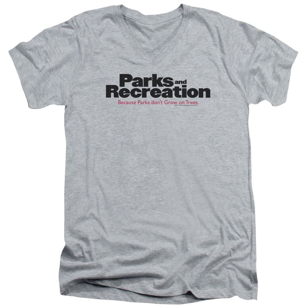 Parks And Rec Logo S S Adult V Neck Athletic Heather