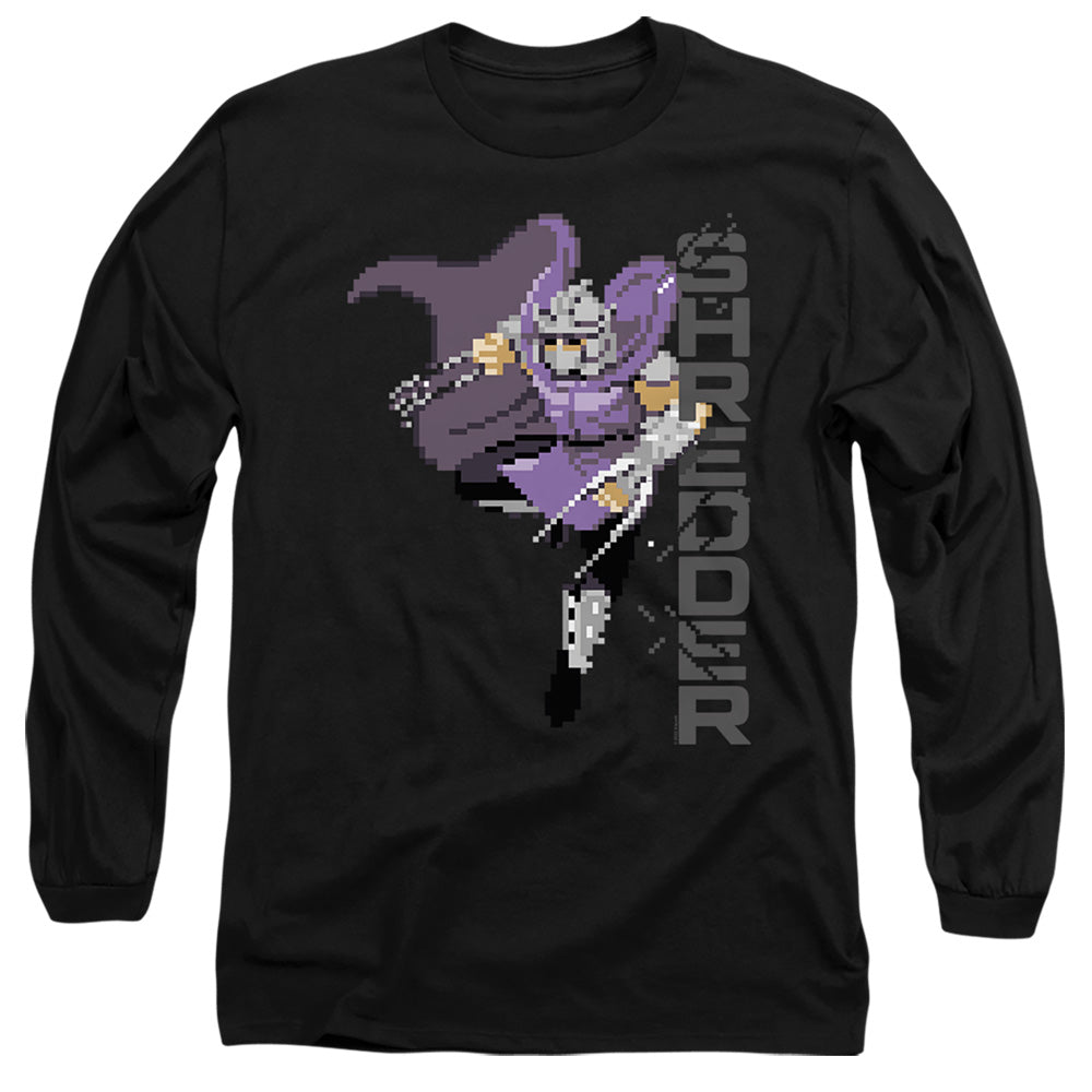 Tmnt Retro Arcade Shredder Mens Long Sleeve Shirt Black Officially Licensed