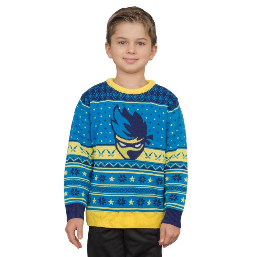 Youth Fortnite Ninja Logo Ugly Christmas Sweater