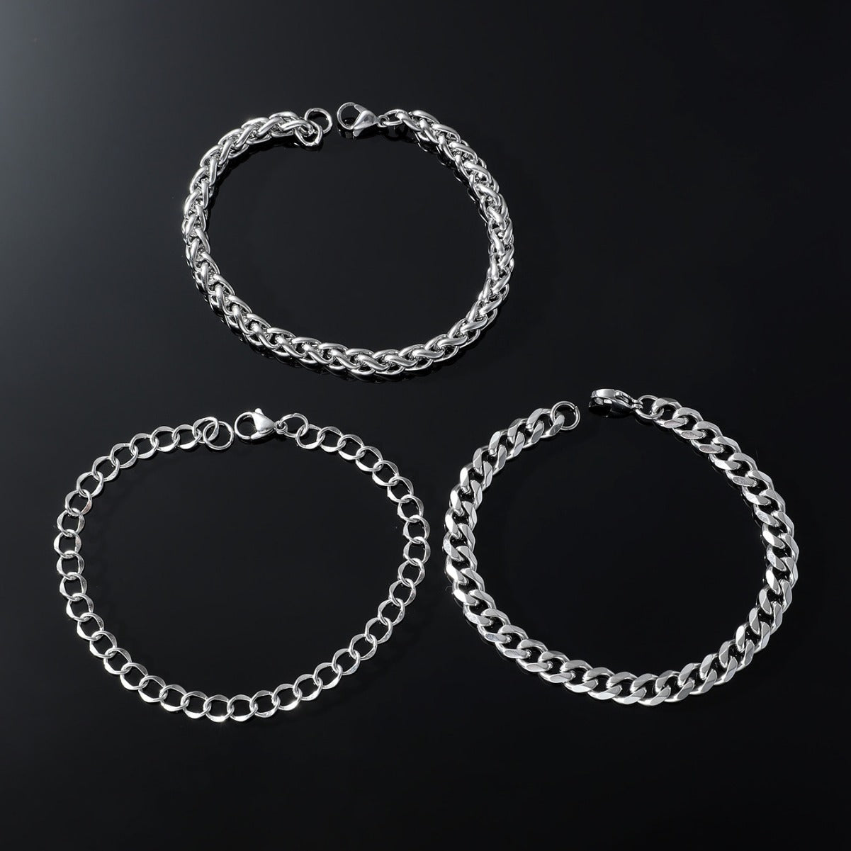 Stainless Steel Sunflower Bracelet Set