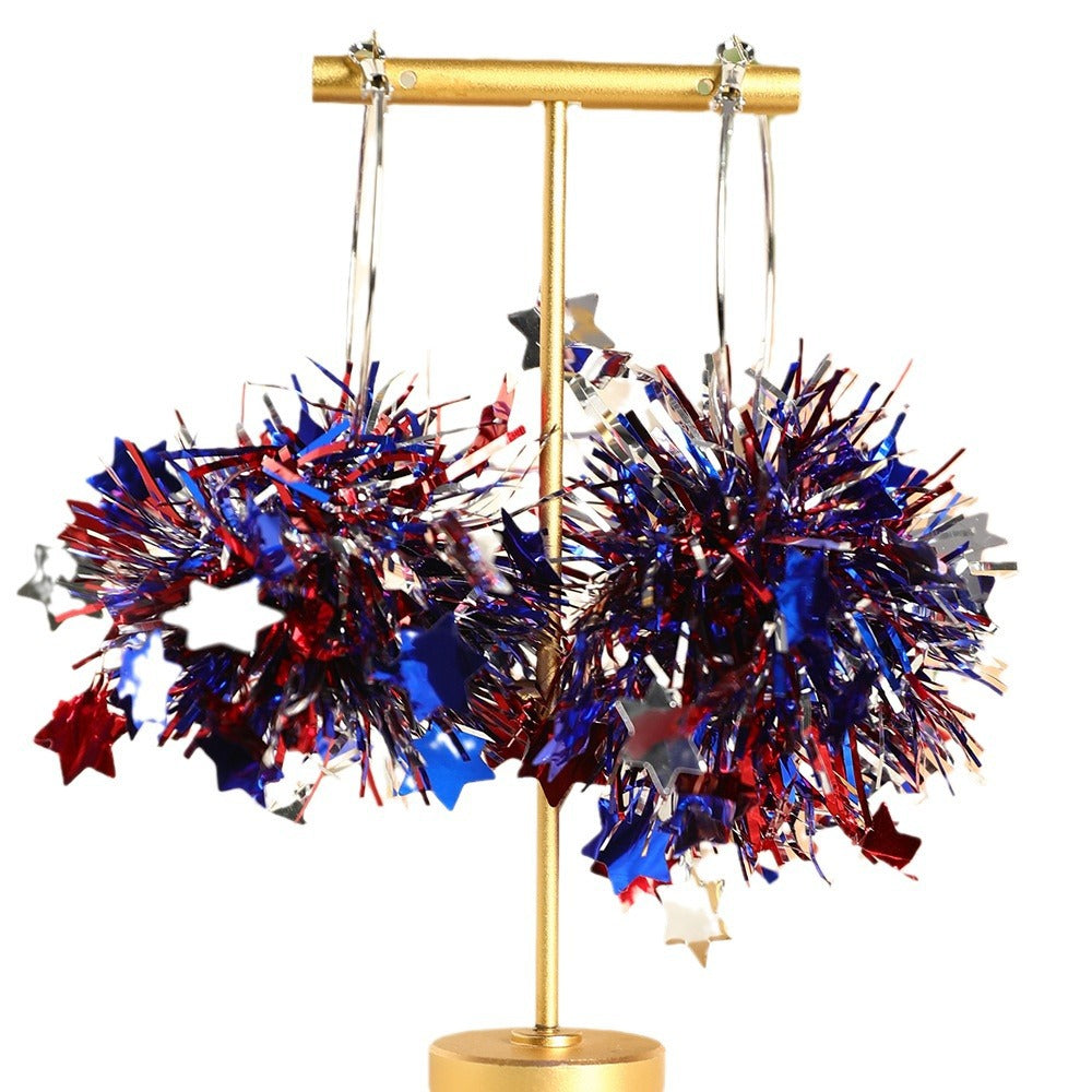 Party Patriotic Elements Glossy Shiny Earrings