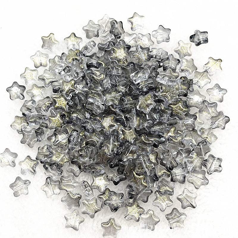 8mm Gold Pentagram Glaze Beads