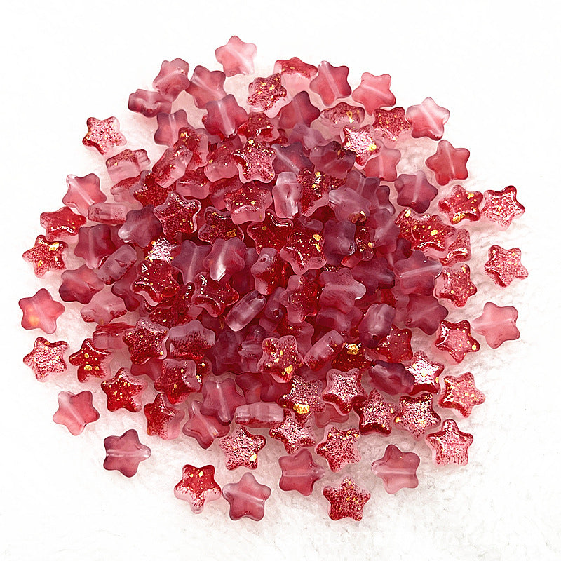 8mm Gold Pentagram Glaze Beads