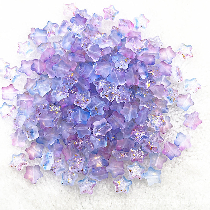 8mm Gold Pentagram Glaze Beads