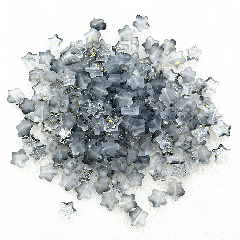 8mm Gold Pentagram Glaze Beads