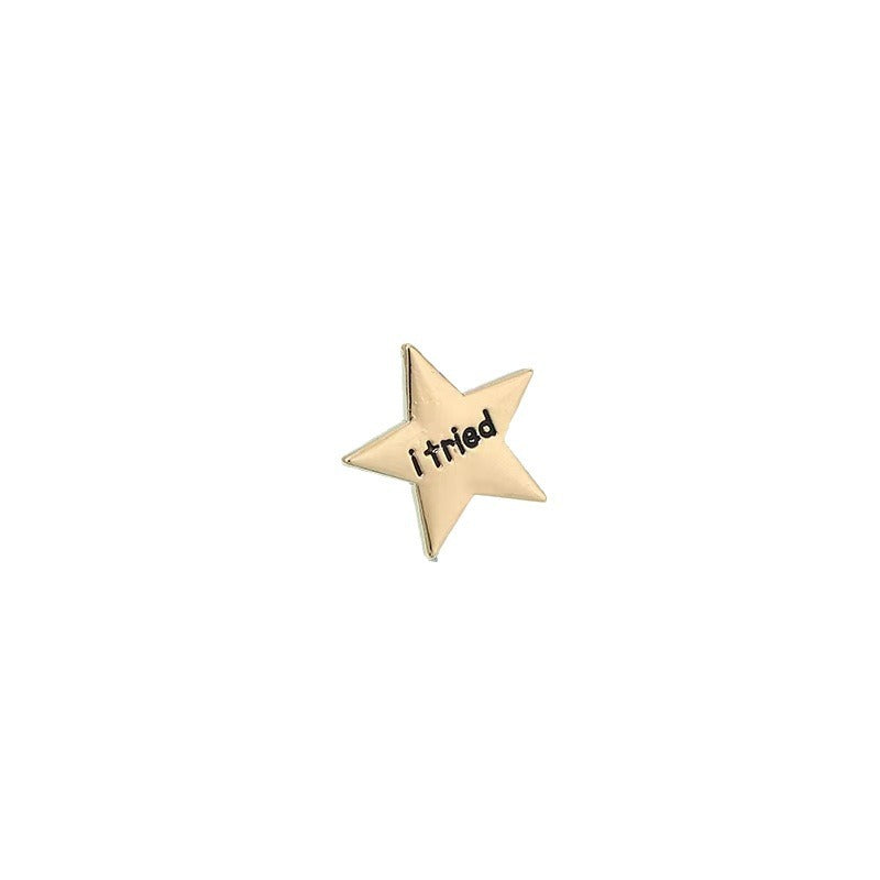 Creative Five-Pointed Star Metal Medal Brooch