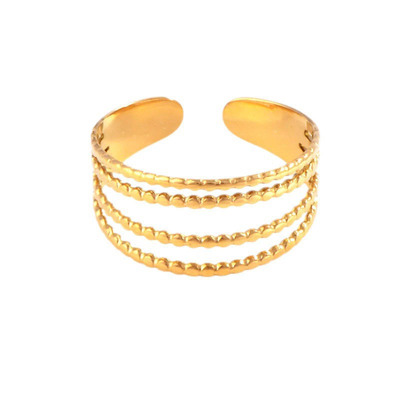 New Irregular Pattern Titanium Steel Ring