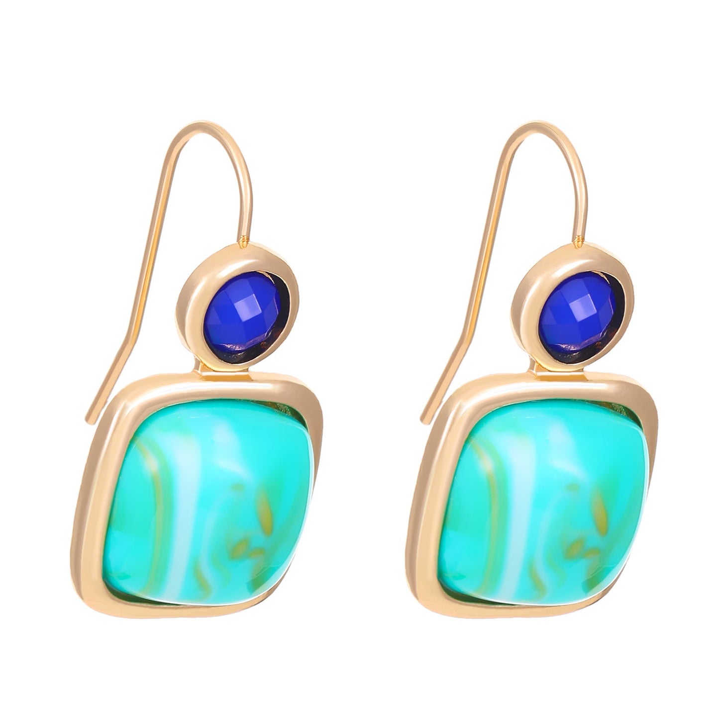 Geometric Turquoise Earrings