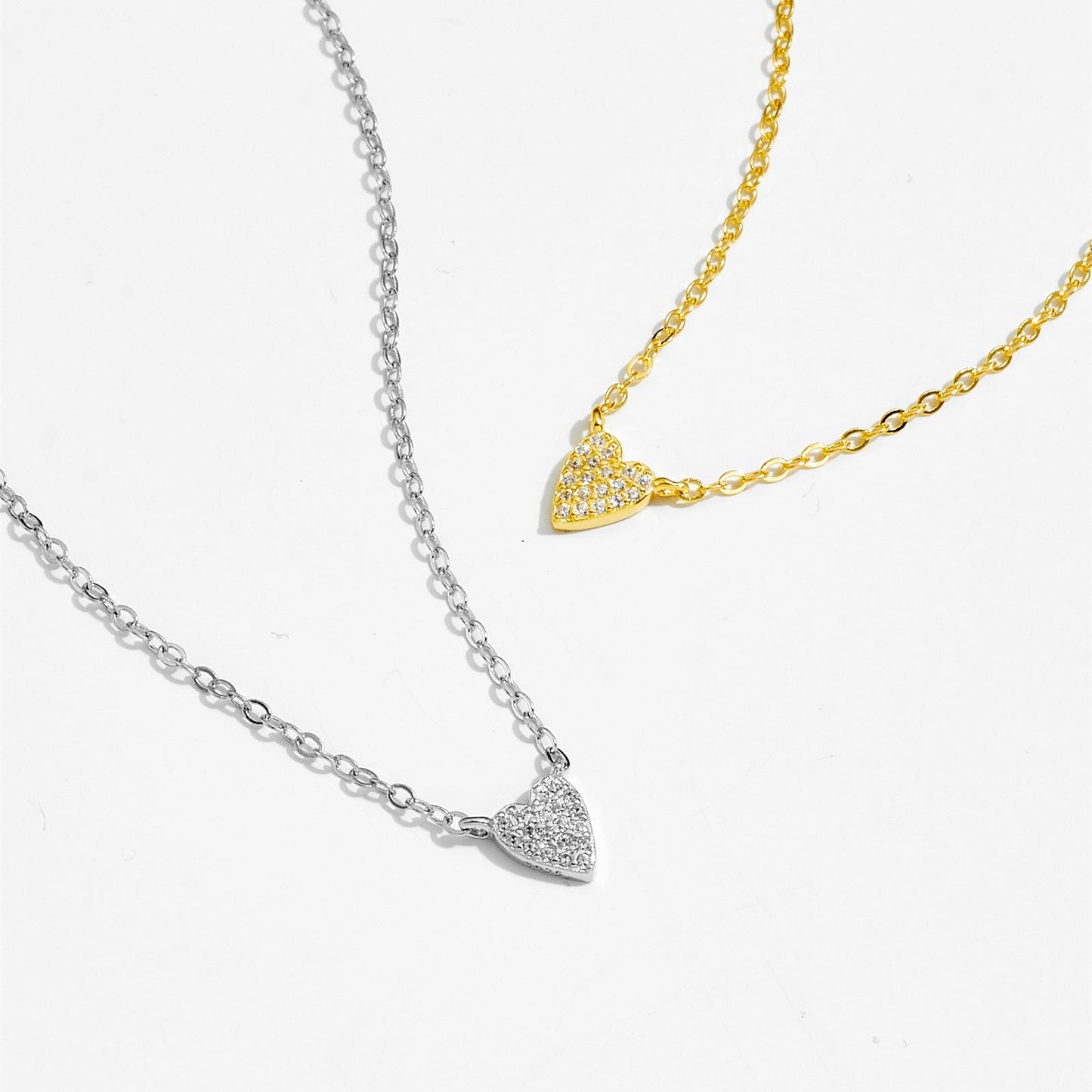 S925 Diamond Heart Pendant Necklace