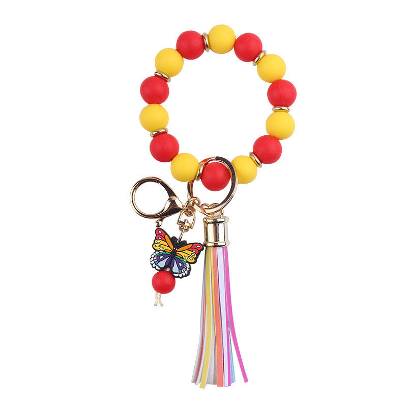 Beaded Butterfly Keychain