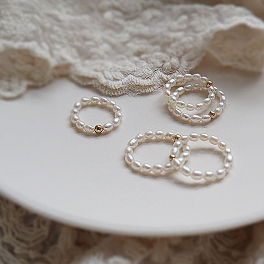 Freshwater Pearl Elastic String Ring