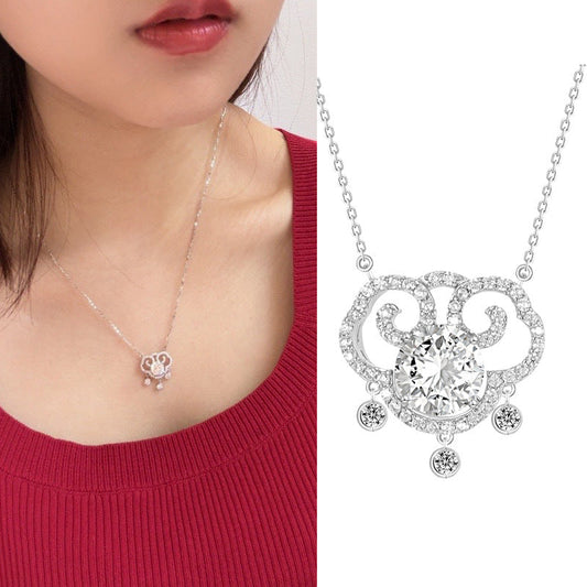 Year of Birth S925 Silver Xiangyun Lock Necklace