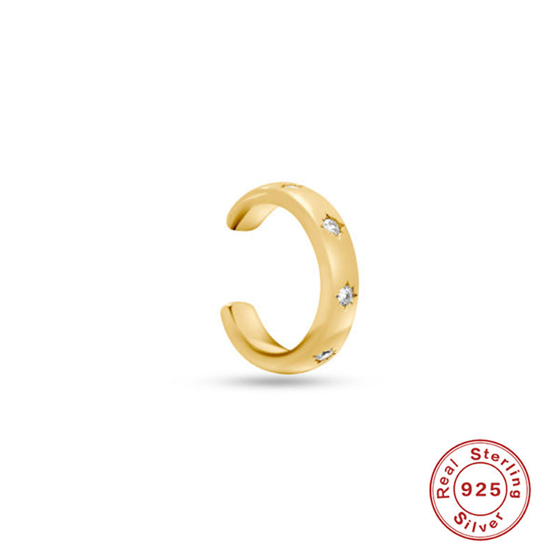 S925 Three-Row Stone Single Earring