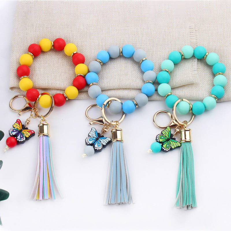 Beaded Butterfly Keychain