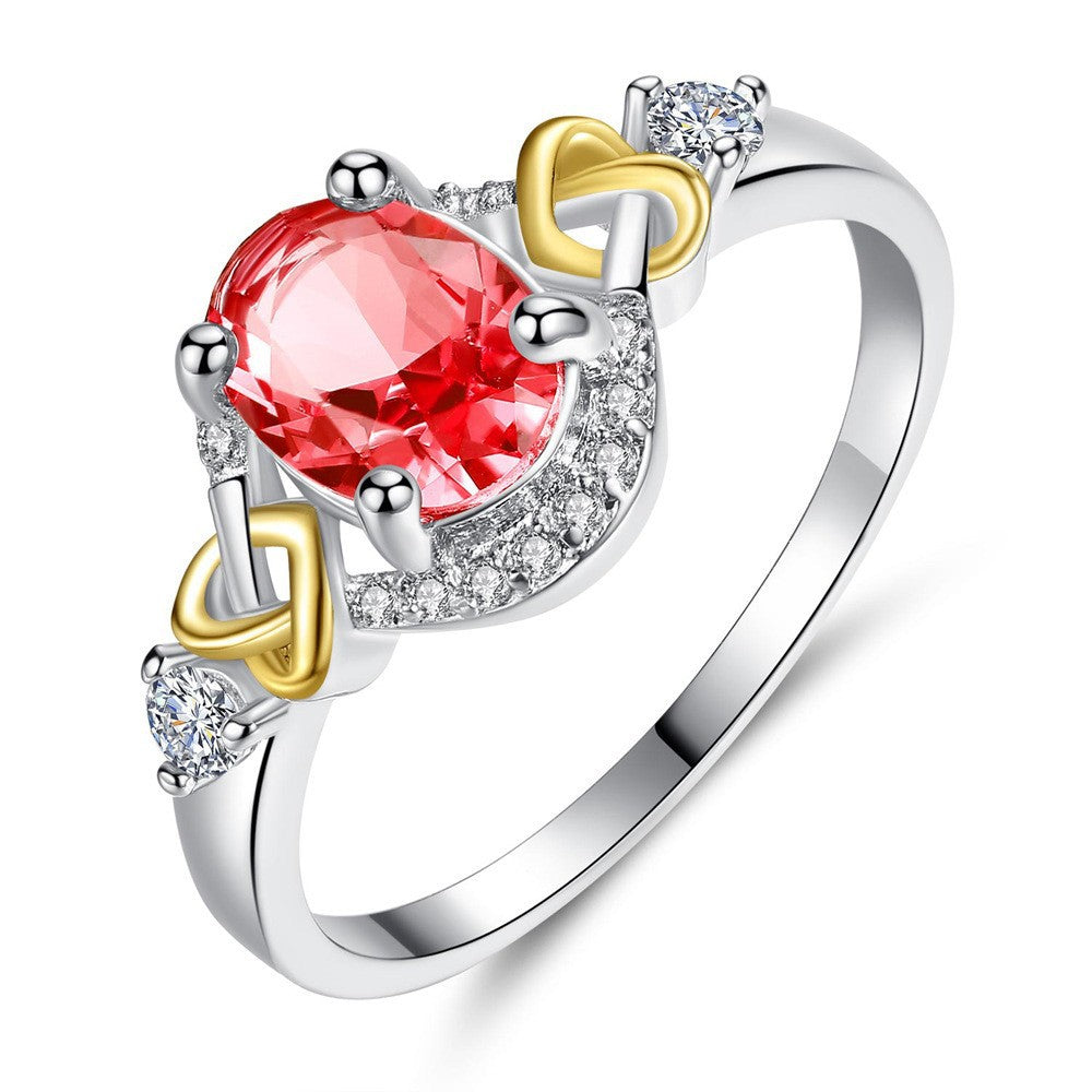 Simple Color Zircon Ring Female Fashion