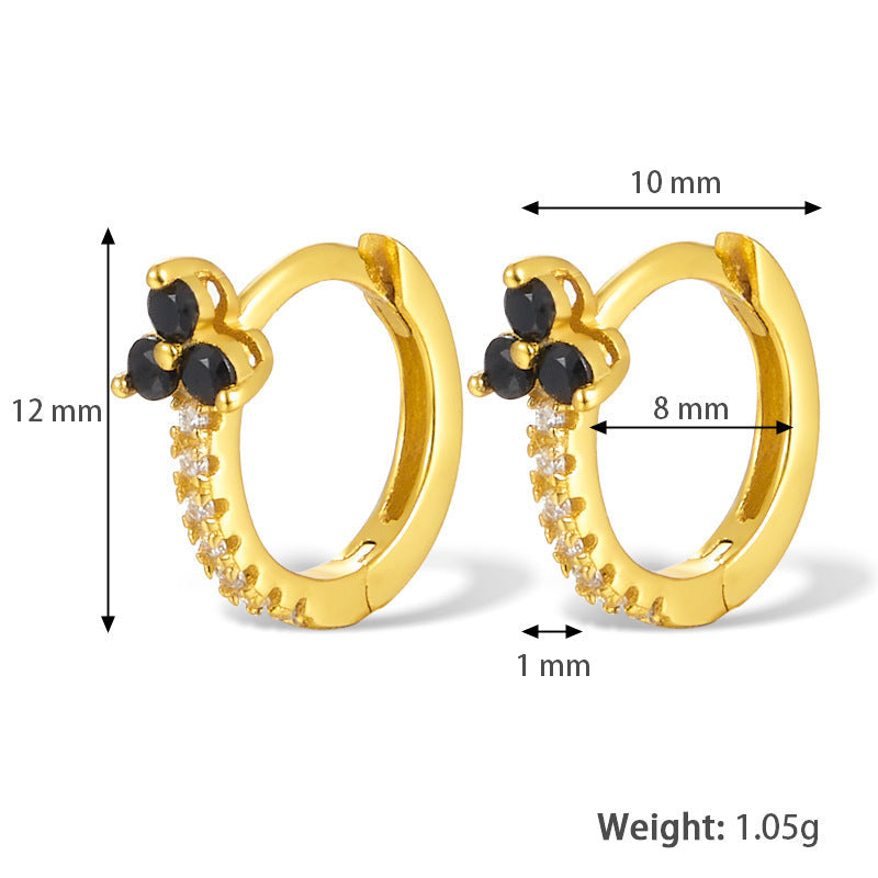 Fashion Color Zircon Earrings Design Sense