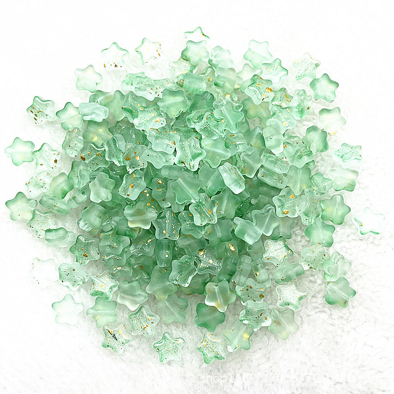 8mm Gold Pentagram Glaze Beads