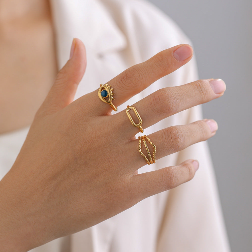 Golden Stainless Steel O-shaped Ring Suit