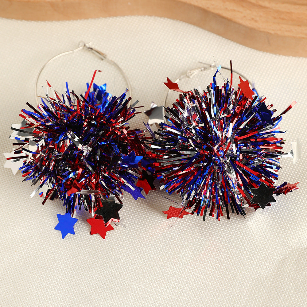 Party Patriotic Elements Glossy Shiny Earrings