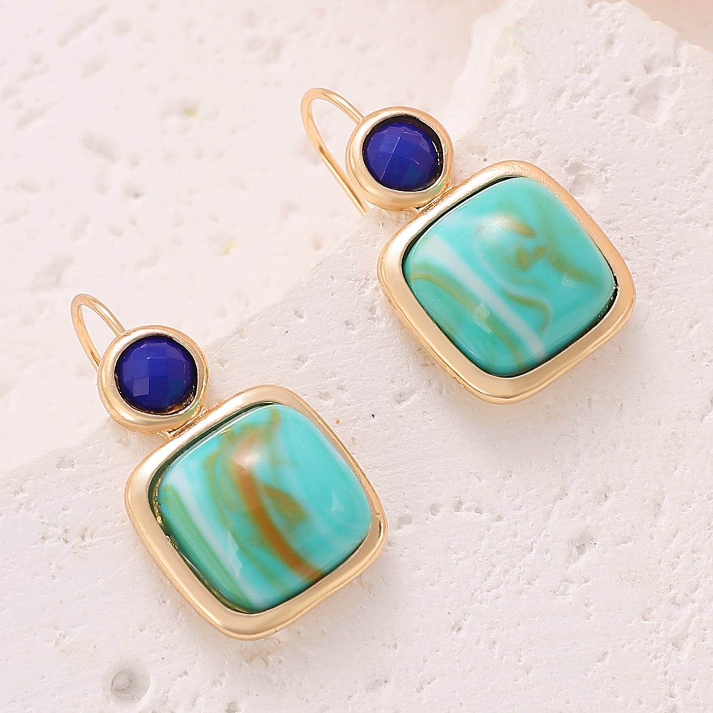 Geometric Turquoise Earrings