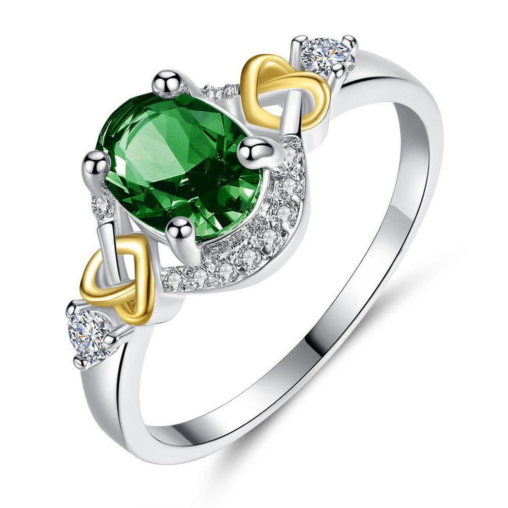 Simple Color Zircon Ring Female Fashion